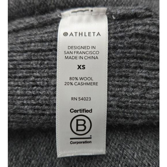 Athleta Gray Spirit Wool Cashmere Wrap Open Front Mid-Length Cardigan XS - Picture 8 of 9